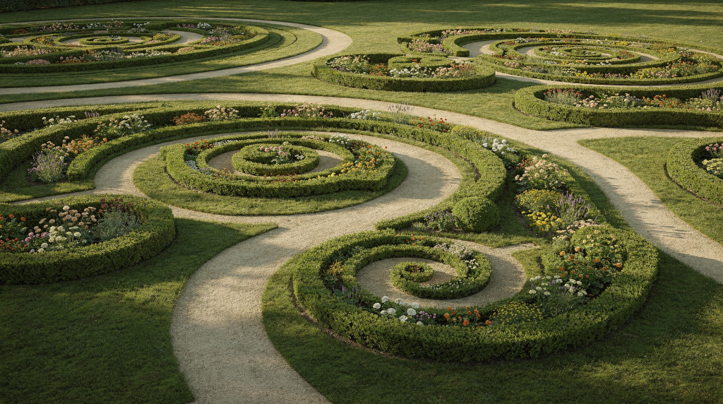Geometric Garden Design: Curves, Spirals, and Fractal Patterns