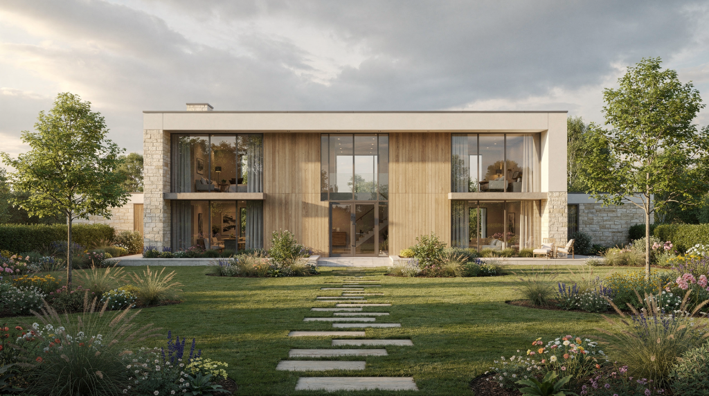 Modern Country Houses with Integrated Garden Design
