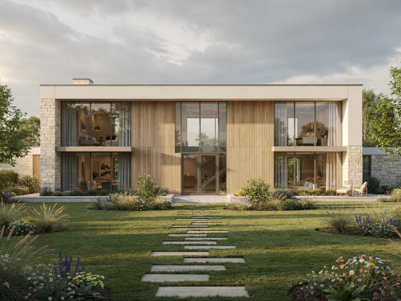 Modern Country Houses with Integrated Garden Design