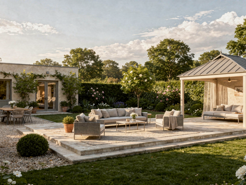 Outdoor Rooms for Country Homes: Terraces, Courtyards, and Pavilions