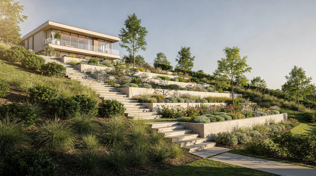 Residential Landscape Architecture for Sloping Sites